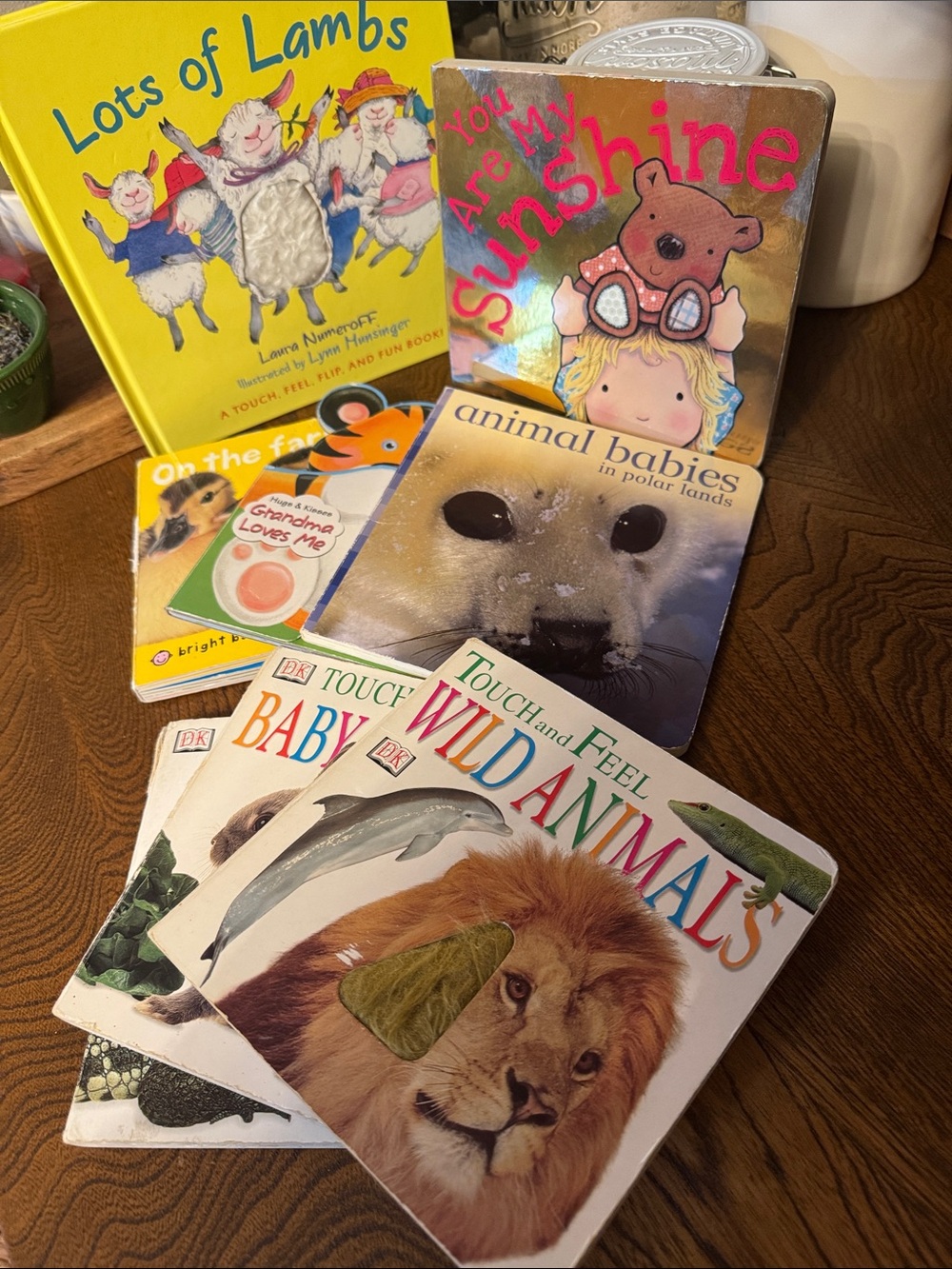 8 Children's Touch & Feel, Board Books, baby, toddler, preschool, tiny toys